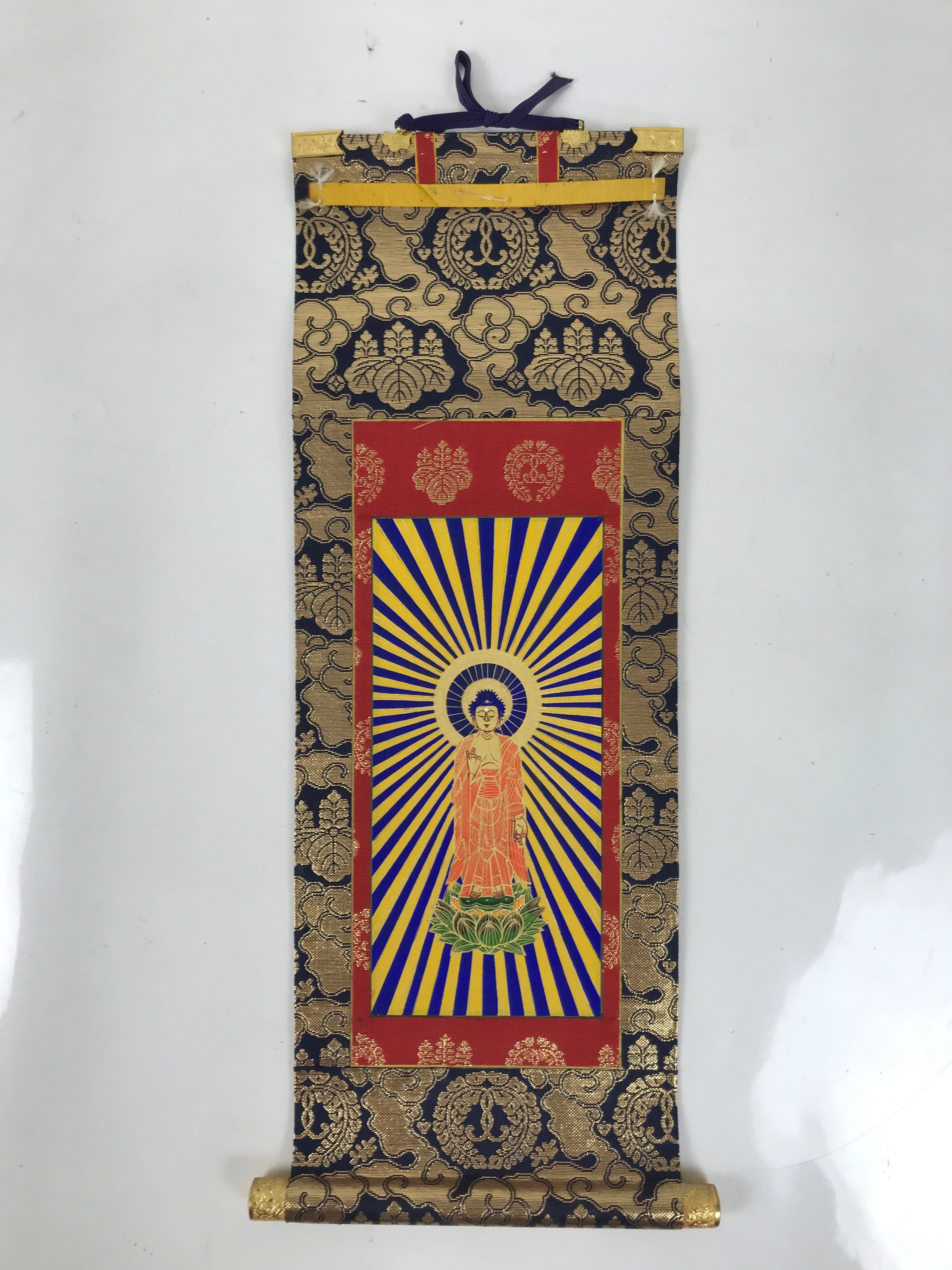 Buddhist Altar Fitting Scroll Vtg Amida Nyorai Gohonzon Otani Kakejiku BA712