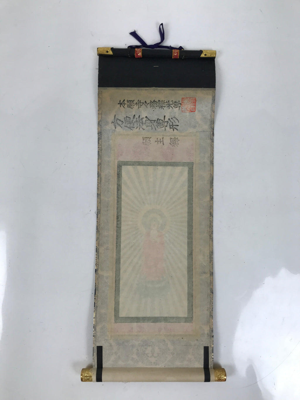 Buddhist Altar Fitting Scroll Vtg Amida Nyorai Gohonzon Otani Kakejiku BA712