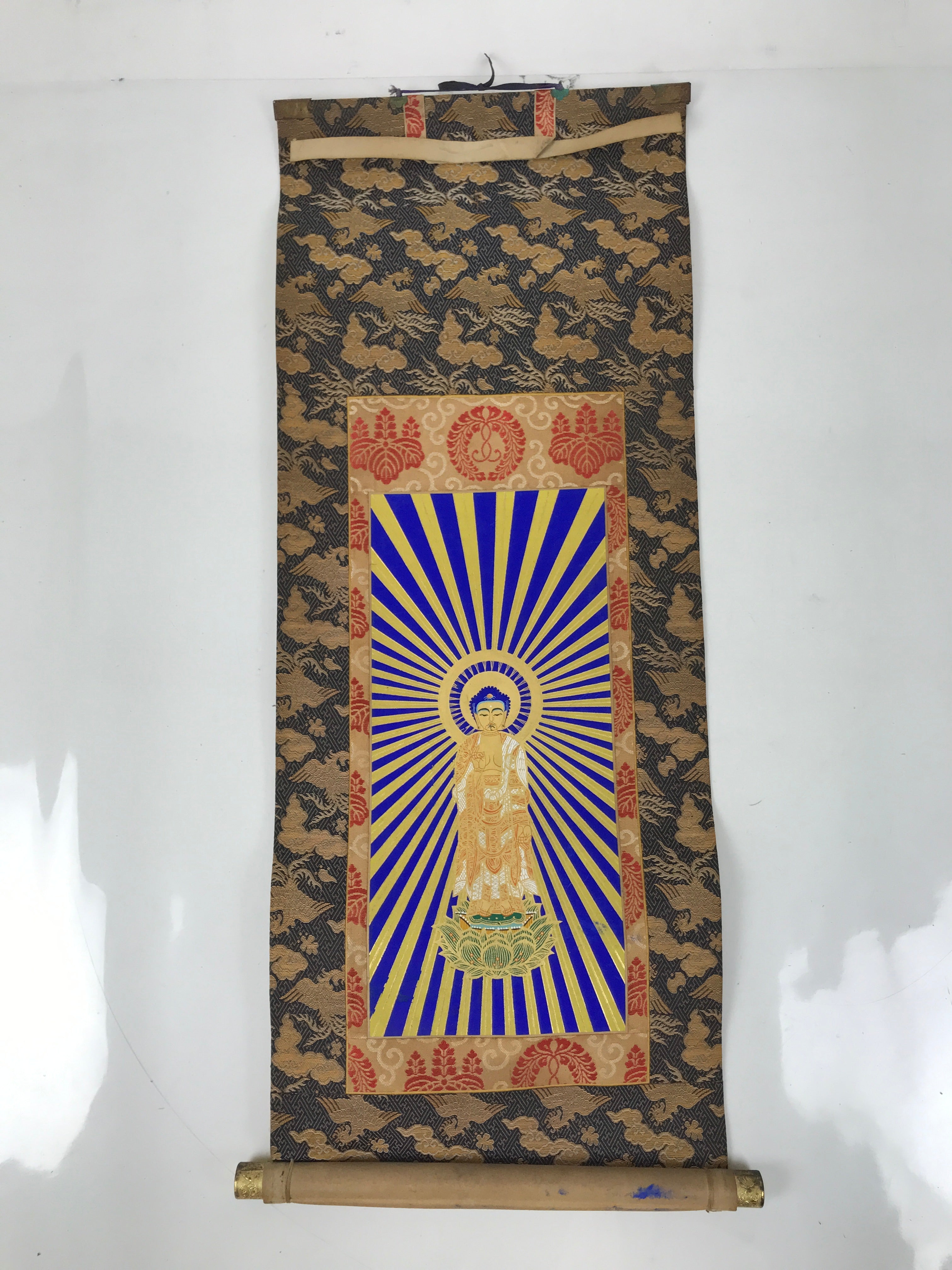 Buddhist Altar Fitting Scroll Vtg Amida Nyorai Gohonzon Otani Kakejiku BA715