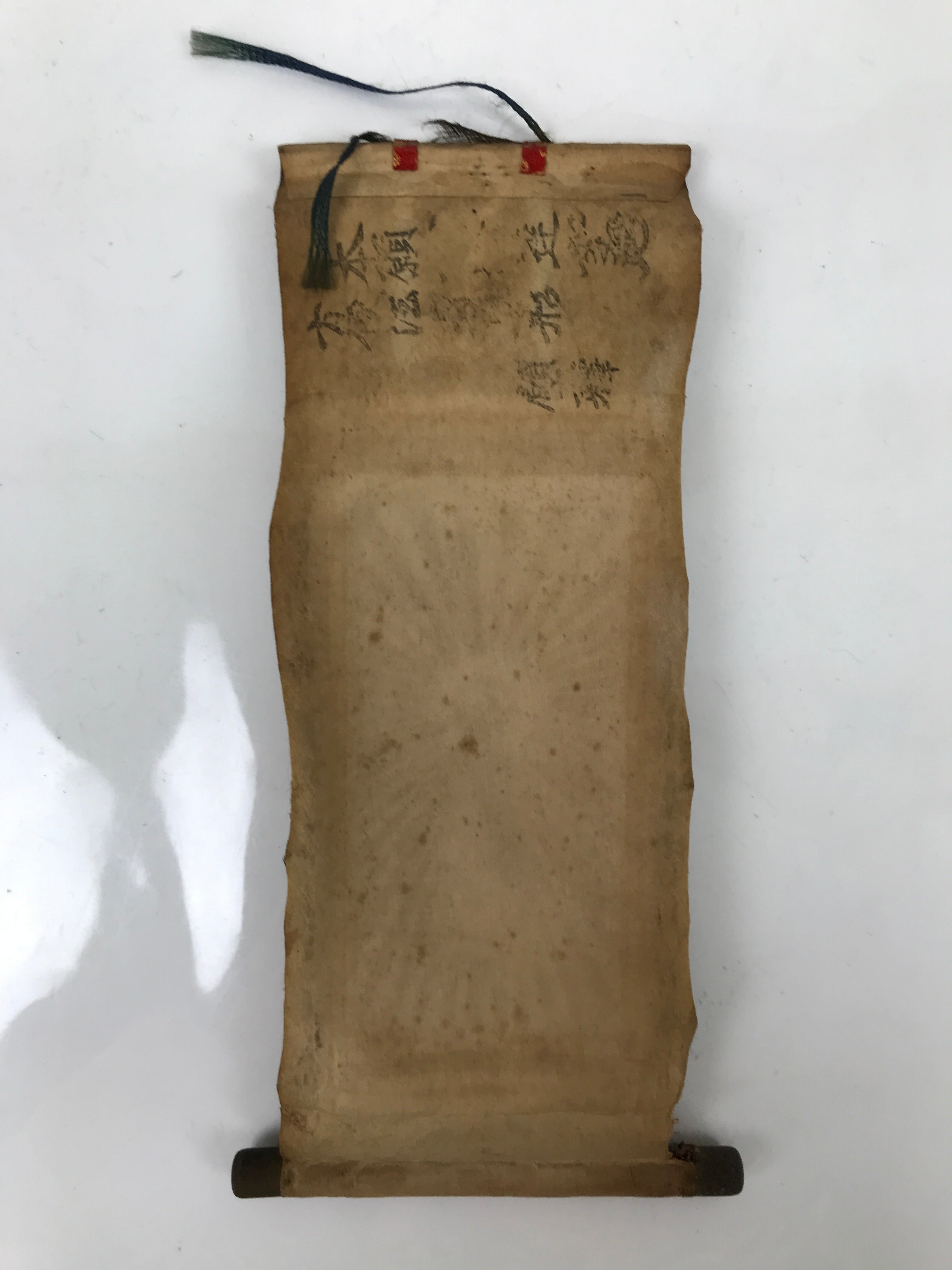 Buddhist Altar Fitting Scroll Vtg Buddha Lotus Owakigake Paper Silk BA307
