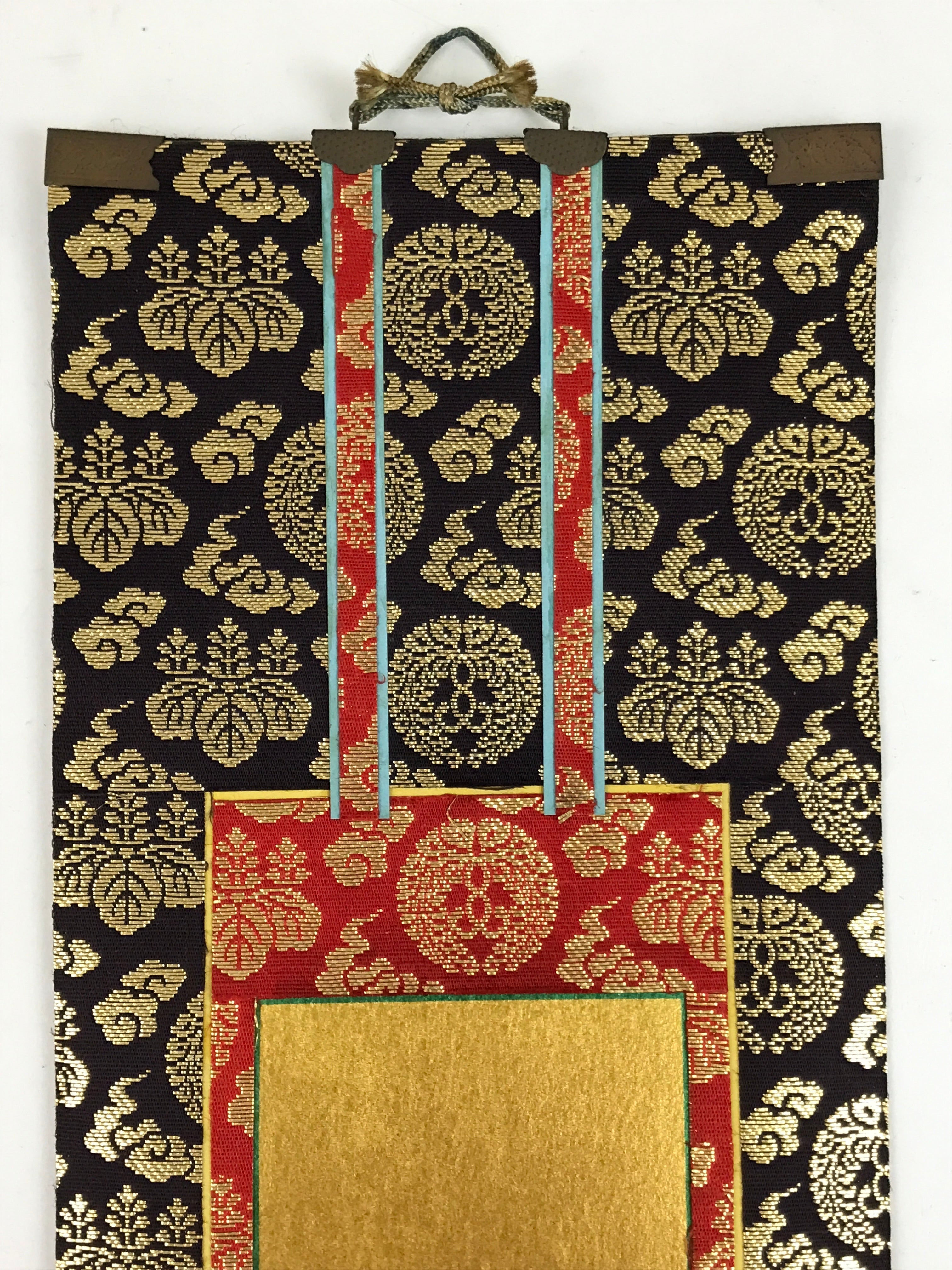 Buddhist Altar Fitting Scroll Vtg Rennyo Kakejiku Wakigake Paper Silk BA420