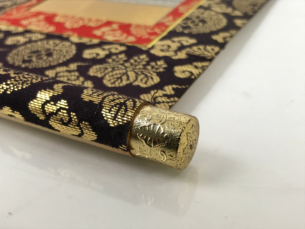 Buddhist Altar Fitting Scroll Vtg Rennyo Kakejiku Wakigake Paper Silk BA420