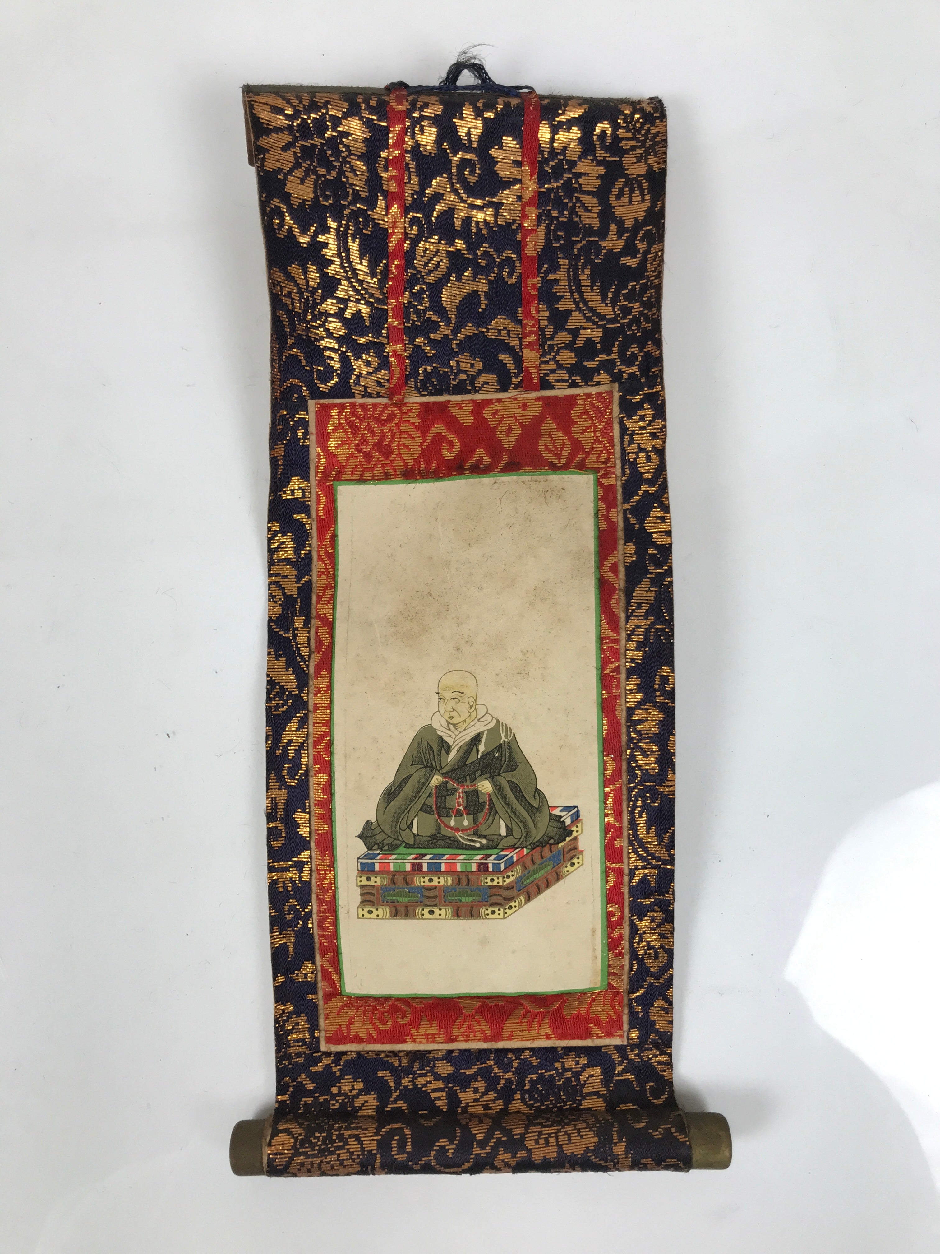 Buddhist Altar Fitting Scroll Vtg Shinran Jodo Shinshu Kakejiku Wakigake BA873