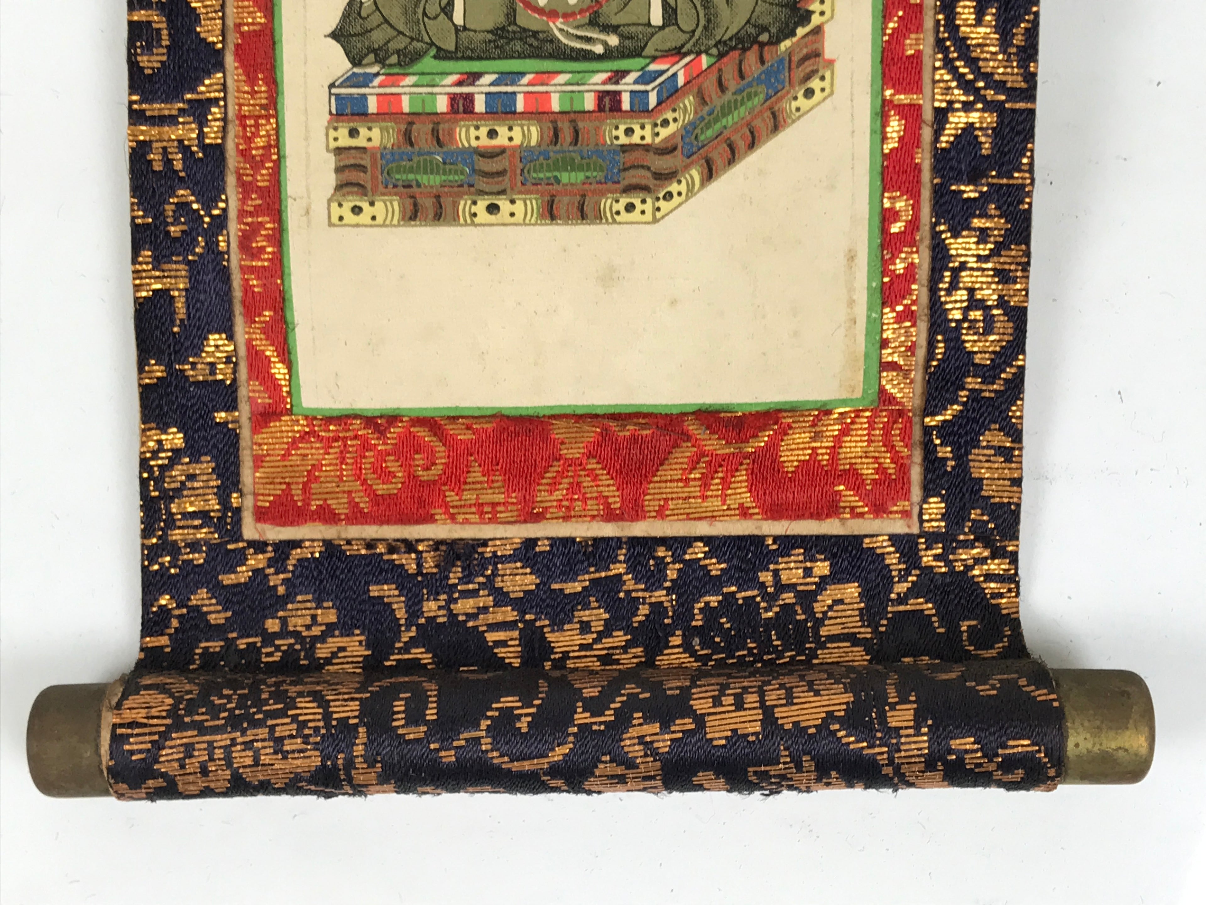 Buddhist Altar Fitting Scroll Vtg Shinran Jodo Shinshu Kakejiku Wakigake BA873