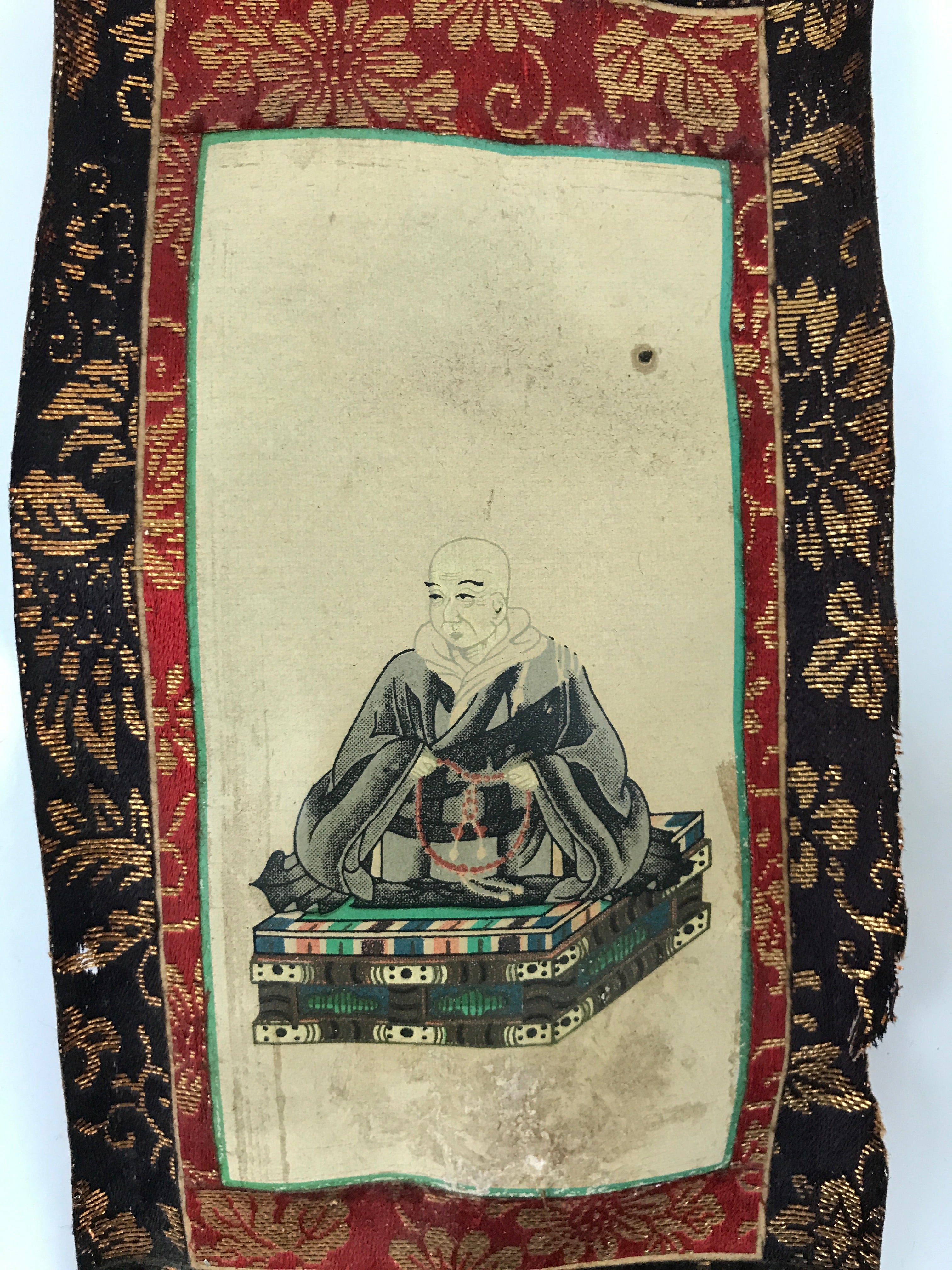 Buddhist Altar Fitting Scroll Vtg Shinran Shonin Owakigake Jodo Shinshu BA309