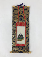 Buddhist Altar Fitting Shinran Monk Fabric Scroll Vtg Gold Red Owakigake BA174