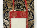 Buddhist Altar Fitting Shinran Monk Fabric Scroll Vtg Gold Red Owakigake BA174