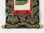 Buddhist Altar Fitting Shinran Monk Fabric Scroll Vtg Gold Red Owakigake BA174