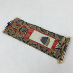 Buddhist Altar Fitting Shinran Monk Fabric Scroll Vtg Gold Red Owakigake BA174