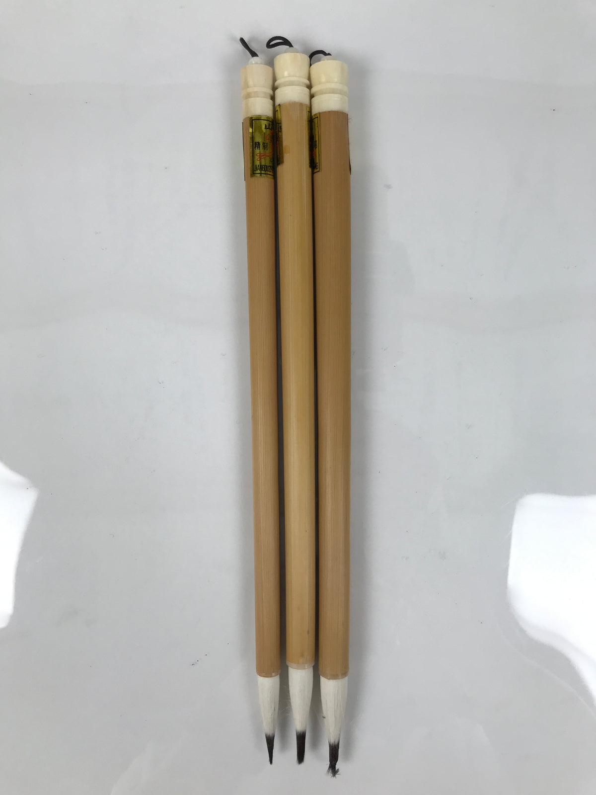 Chinese Calligraphy Tool Brush 3pcs Set Vtg Fude Shodo Shuji Fabric Case JK907