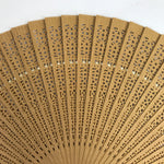 Chinese Carved Sandalwood Folding Fan Sensu Vtg Floral Cutout Beige Tassel 4D823