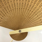 Chinese Carved Sandalwood Folding Fan Sensu Vtg Floral Cutout Beige Tassel 4D827