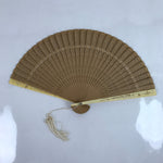 Chinese Carved Sandalwood Folding Fan Sensu Vtg Floral Cutout White Tassel 4D806