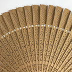 Chinese Carved Sandalwood Folding Fan Sensu Vtg Floral Cutout White Tassel 4D841