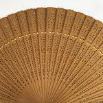 Chinese Carved Sandalwood Folding Fan Sensu Vtg Floral Cutout White Tassel 4D854