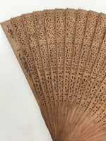 Chinese Carved Sandalwood Folding Fan Sensu Vtg Floral Pattern White Tassel 5D21
