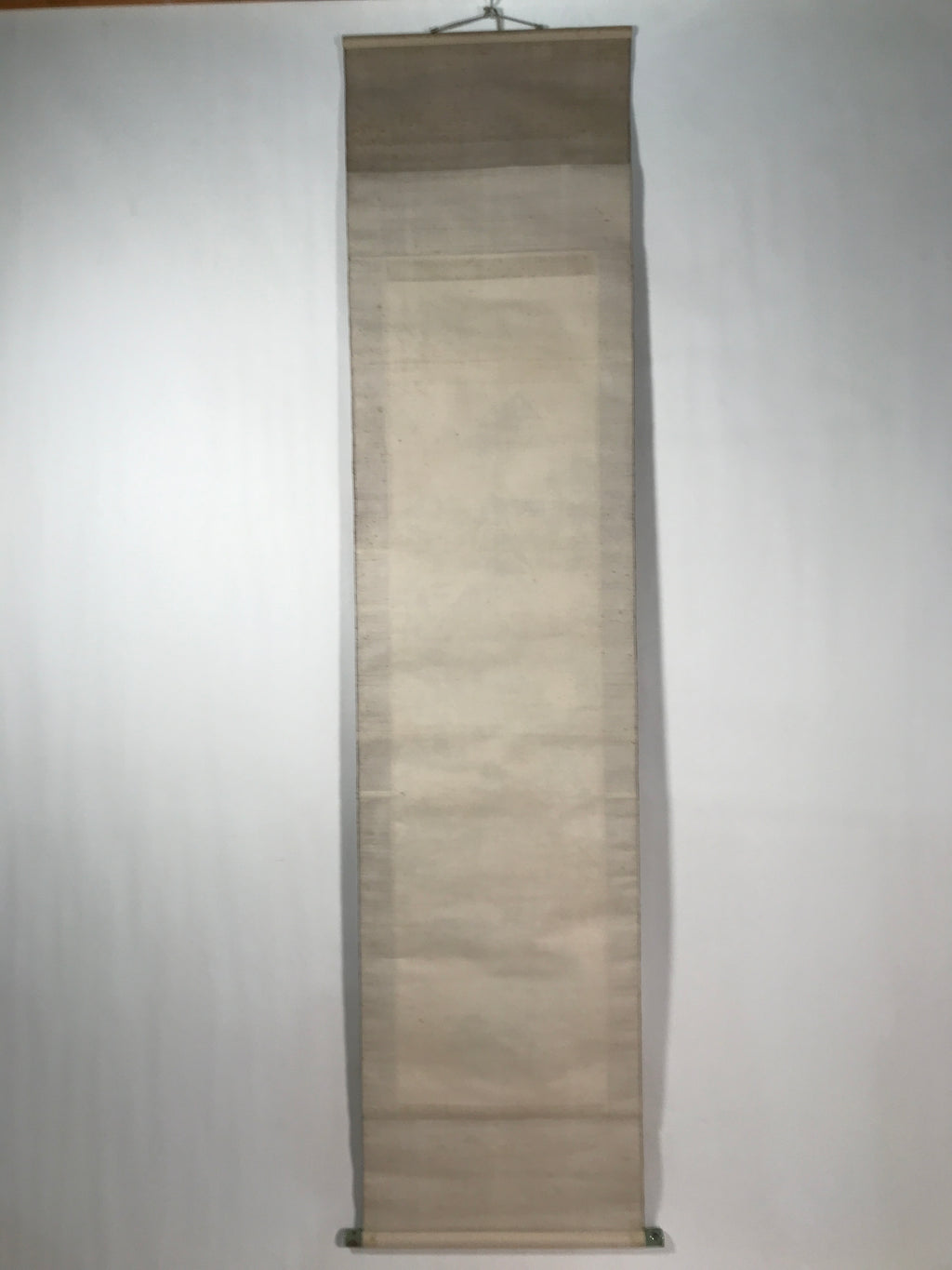 Chinese Hanging Scroll Kakejiku Vtg Mountain Tree River Houses Black KJ125