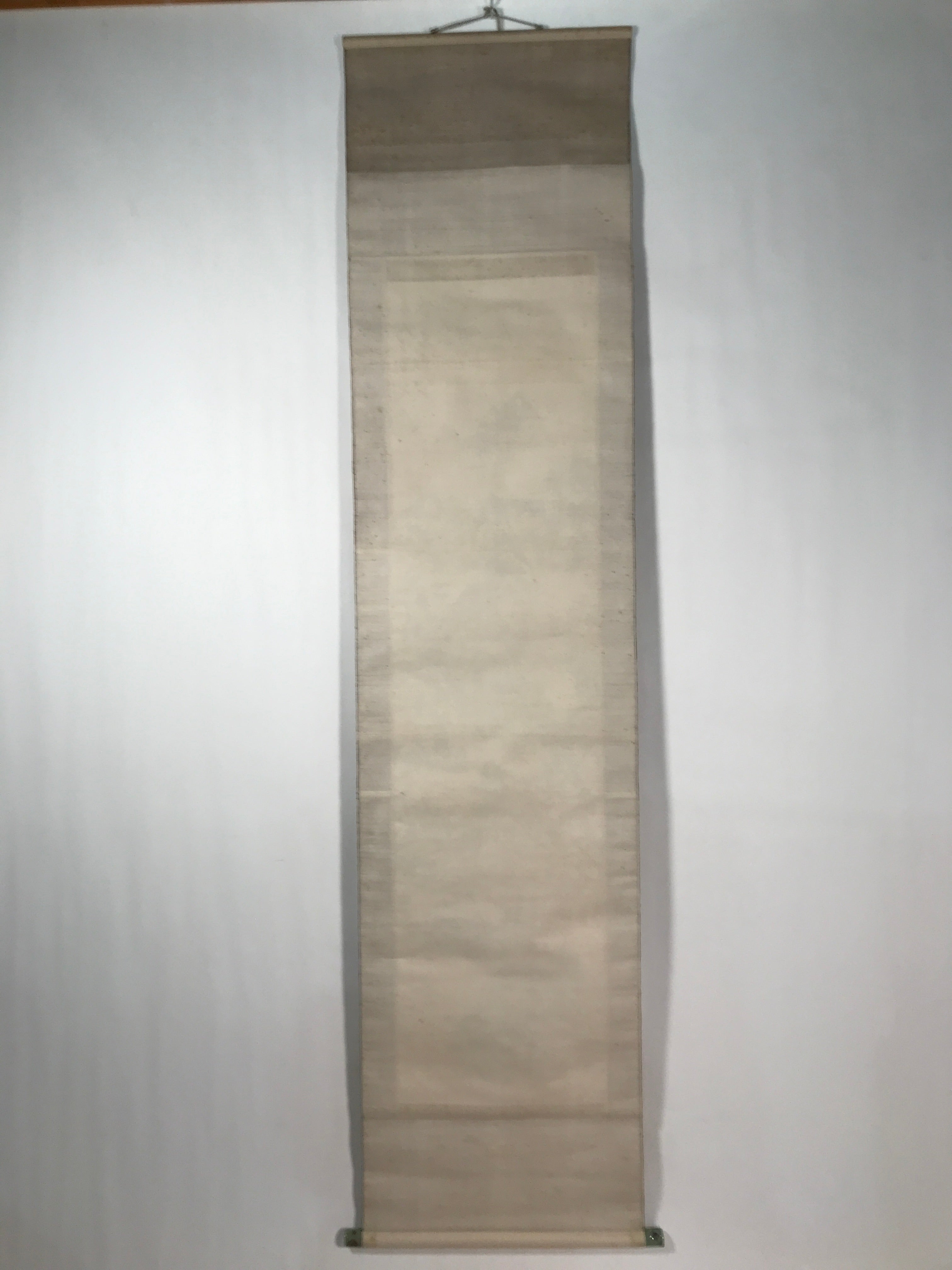 Chinese Hanging Scroll Kakejiku Vtg Mountain Tree River Houses Black KJ125