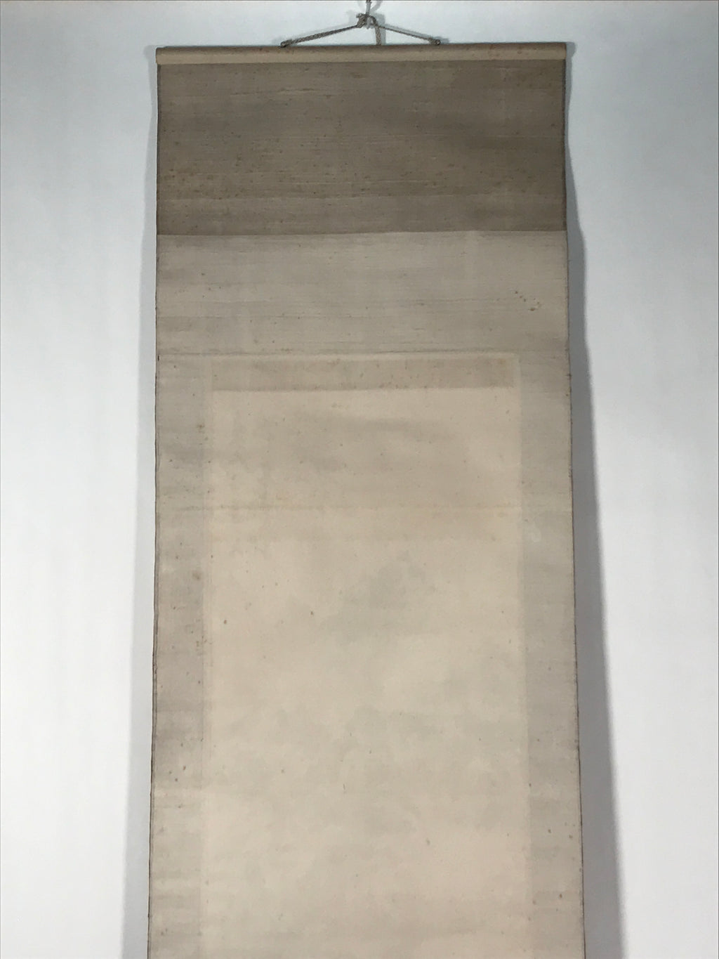 Chinese Hanging Scroll Kakejiku Vtg Mountain Tree River Houses Black KJ125