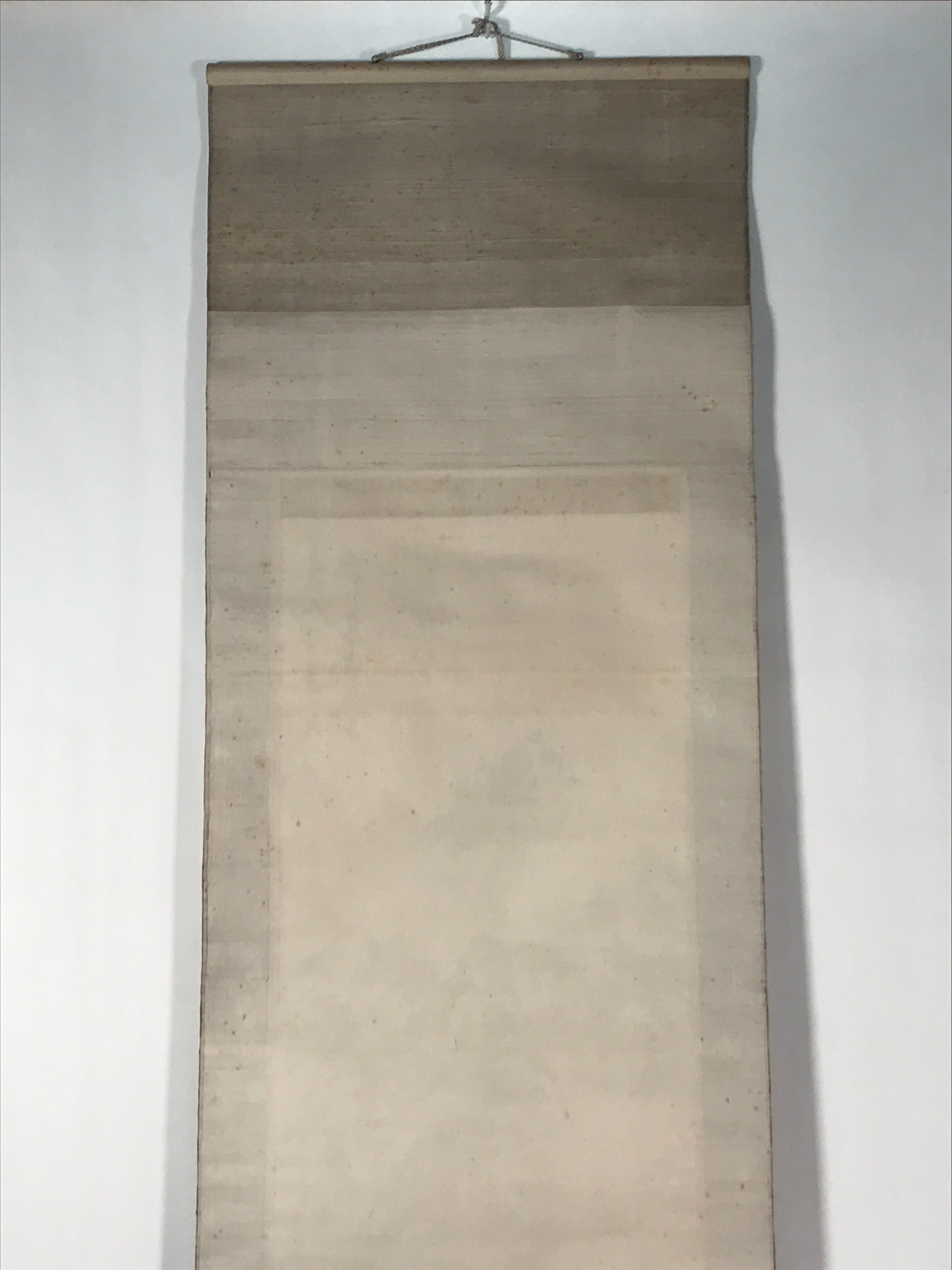Chinese Hanging Scroll Kakejiku Vtg Mountain Tree River Houses Black KJ125