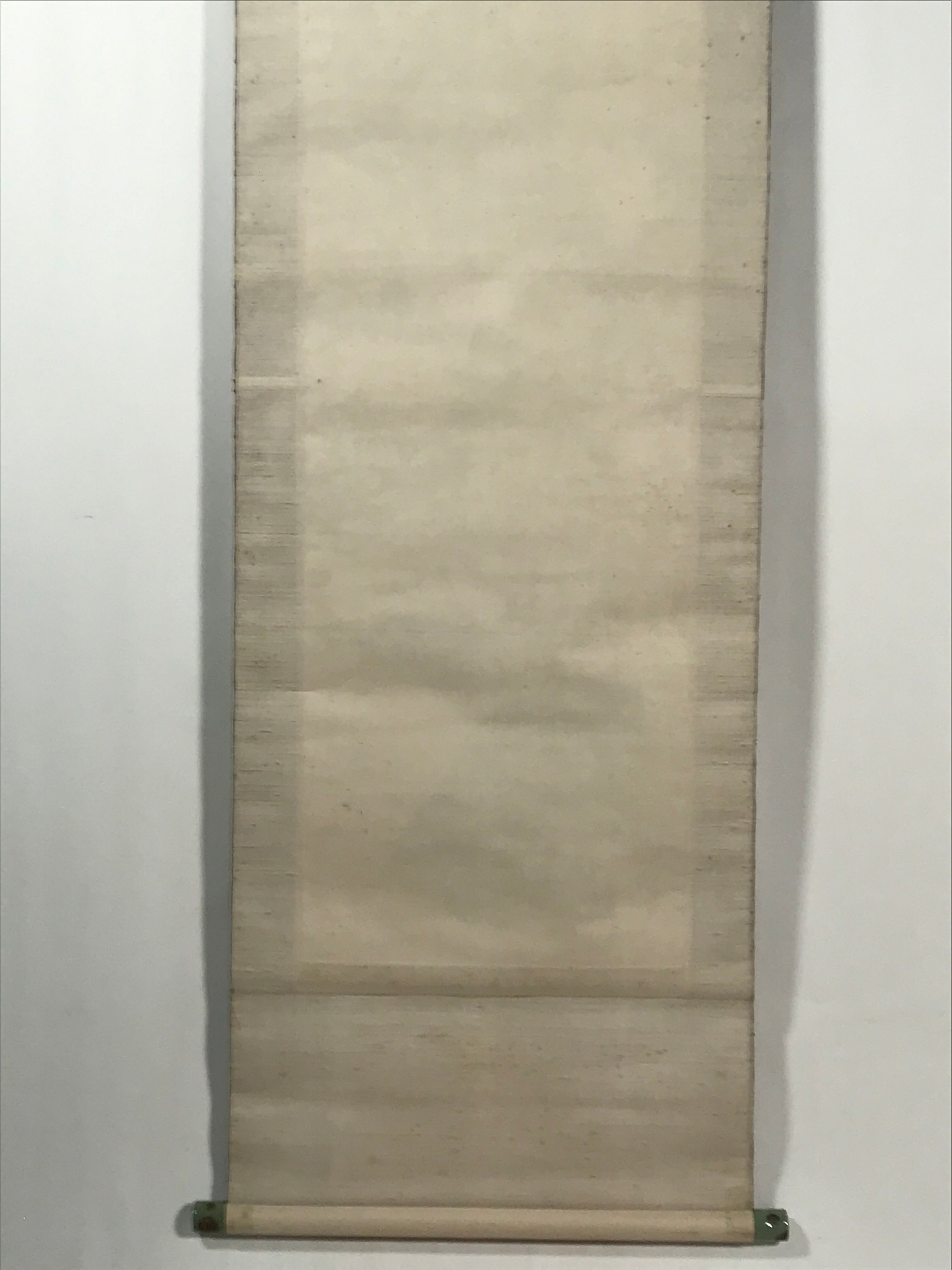 Chinese Hanging Scroll Kakejiku Vtg Mountain Tree River Houses Black KJ125