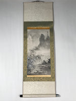 Chinese Hanging Scroll Vtg Kakejiku Winter Boat Landscape Ink Black White KJ69