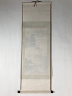 Chinese Hanging Scroll Vtg Kakejiku Winter Boat Landscape Ink Black White KJ69