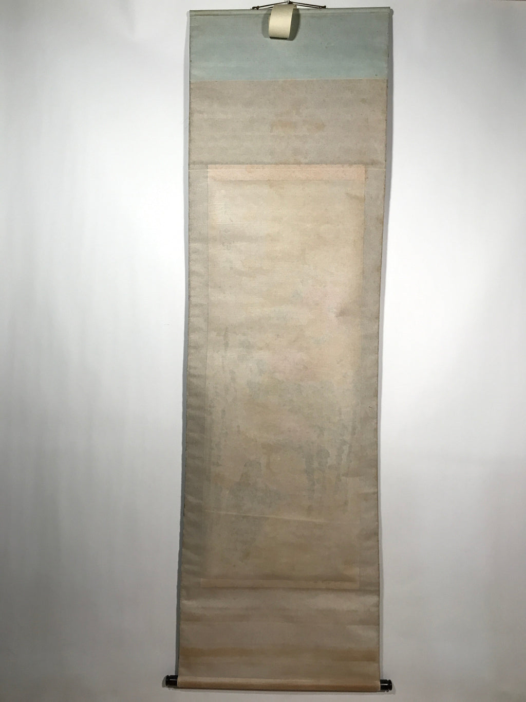 Chinese Hanging Scroll Vtg Red White Flowers Black Leaves Kakejiku SC836