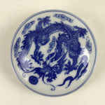 Chinese Hanko Ink Pad Case Vtg Porcelain Sometsuke Blue White Red Paste Box SZ62