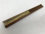 Chinese Paper Folding Fan Sensu Vtg Bamboo Frame Calligraphy House Trees 4D941