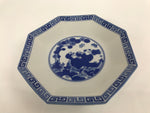 Chinese Porcelain Octagonal Plate Vtg Blue White Tang Children Butterfly PY794