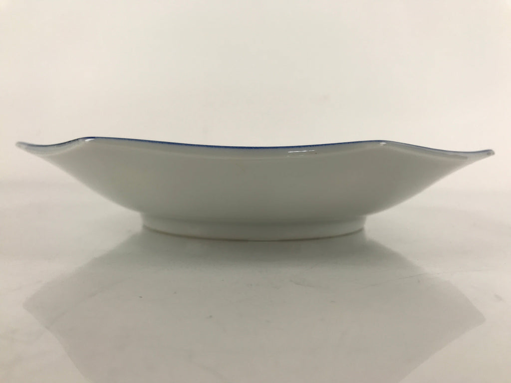 Chinese Porcelain Octagonal Plate Vtg Blue White Tang Children Butterfly PY795