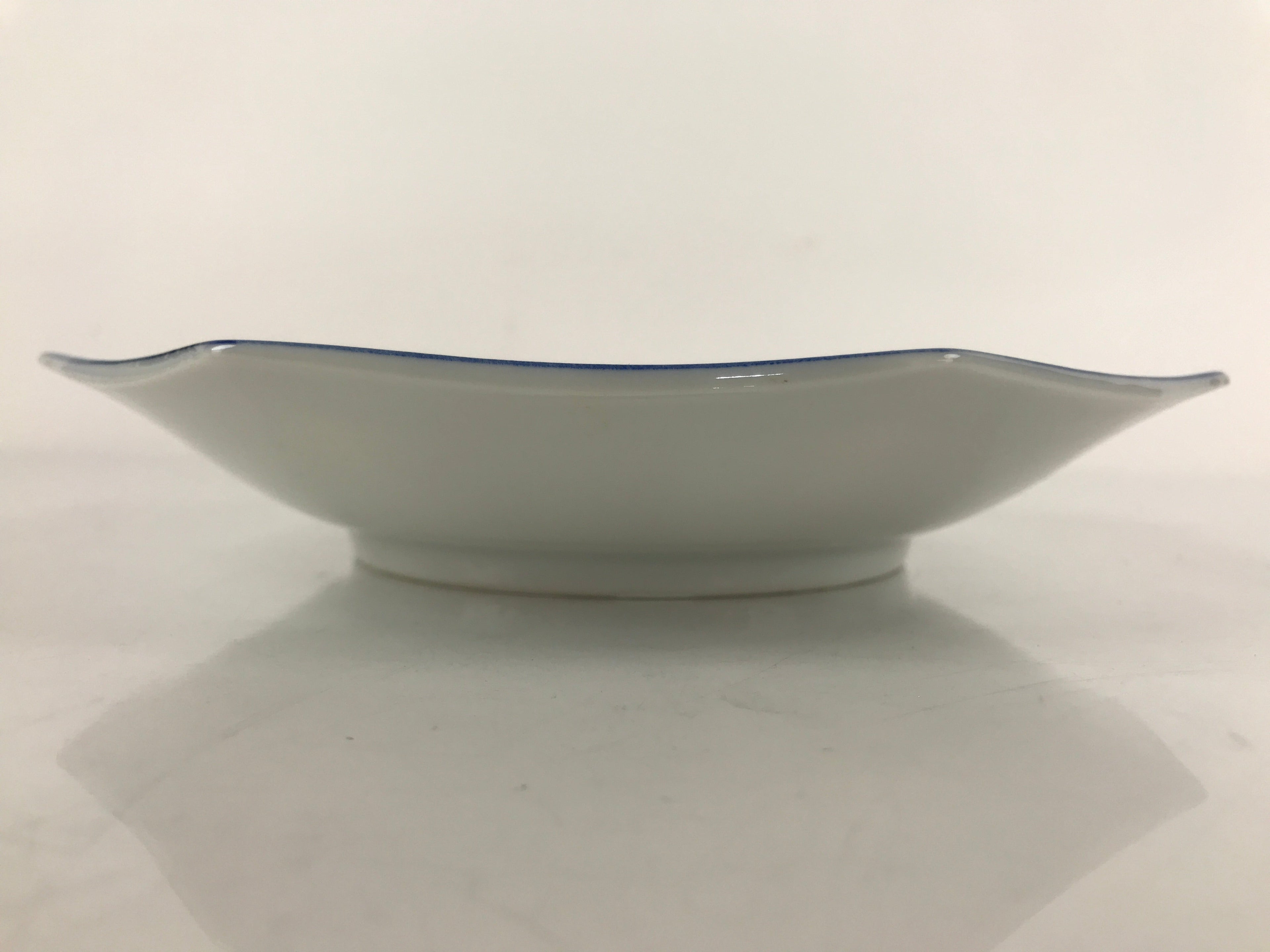 Chinese Porcelain Octagonal Plate Vtg Blue White Tang Children Butterfly PY795