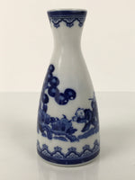 Chinese Porcelain Sake Bottle Tokkuri Vtg Karako Tang Children Blue White TS838