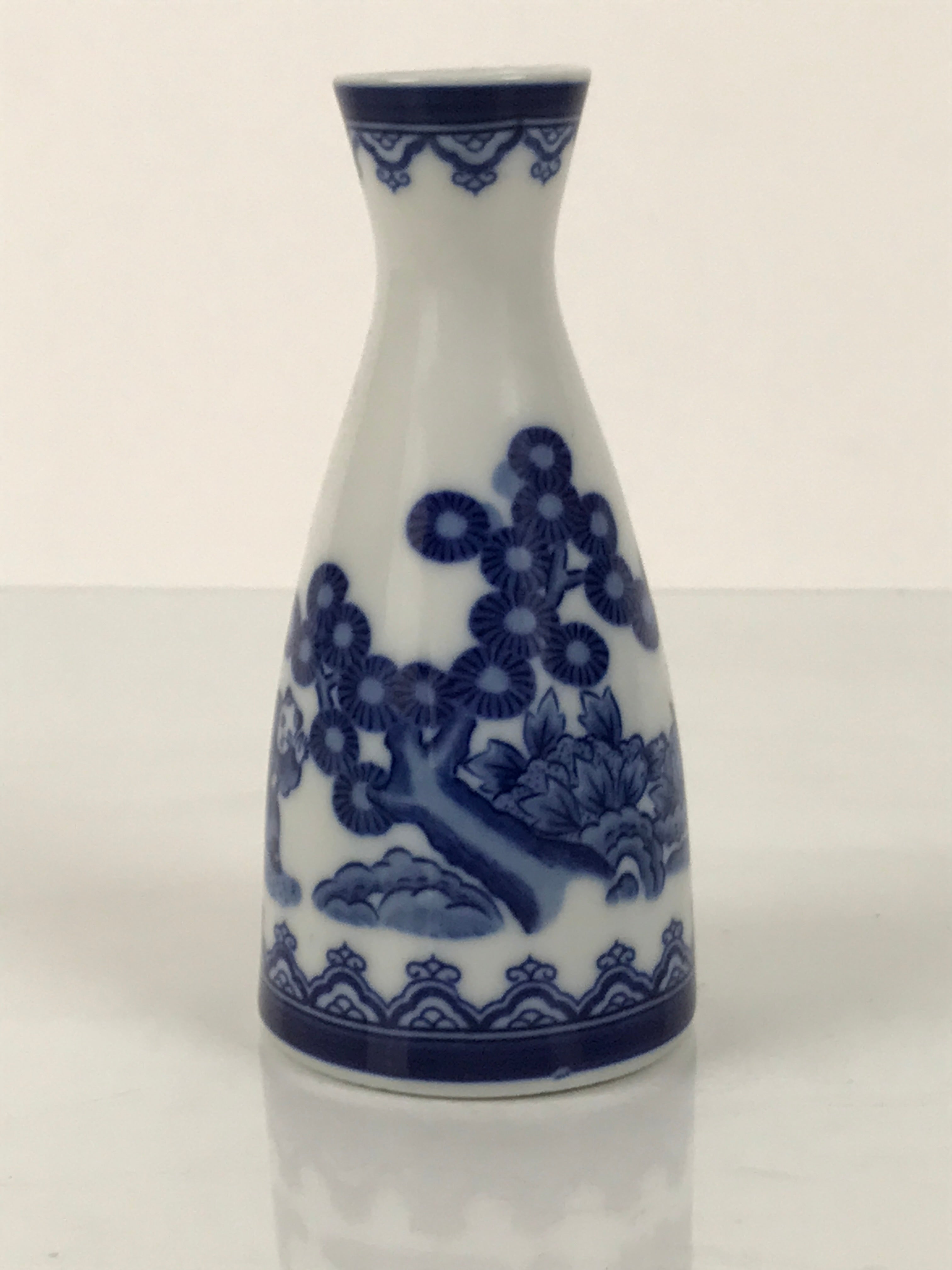 Chinese Porcelain Sake Bottle Tokkuri Vtg Karako Tang Children Blue White TS839