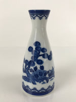 Chinese Porcelain Sake Bottle Tokkuri Vtg Tang Children Playing Blue White TS637