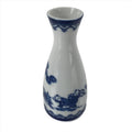 Chinese Porcelain Sake Bottle Tokkuri Vtg Tang Children Playing Blue White TS638