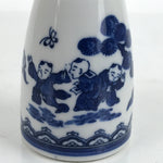 Chinese Porcelain Sake Bottle Tokkuri Vtg Tang Children Playing Blue White TS712