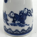 Chinese Porcelain Sake Bottle Tokkuri Vtg Tang Children Playing Blue White TS712