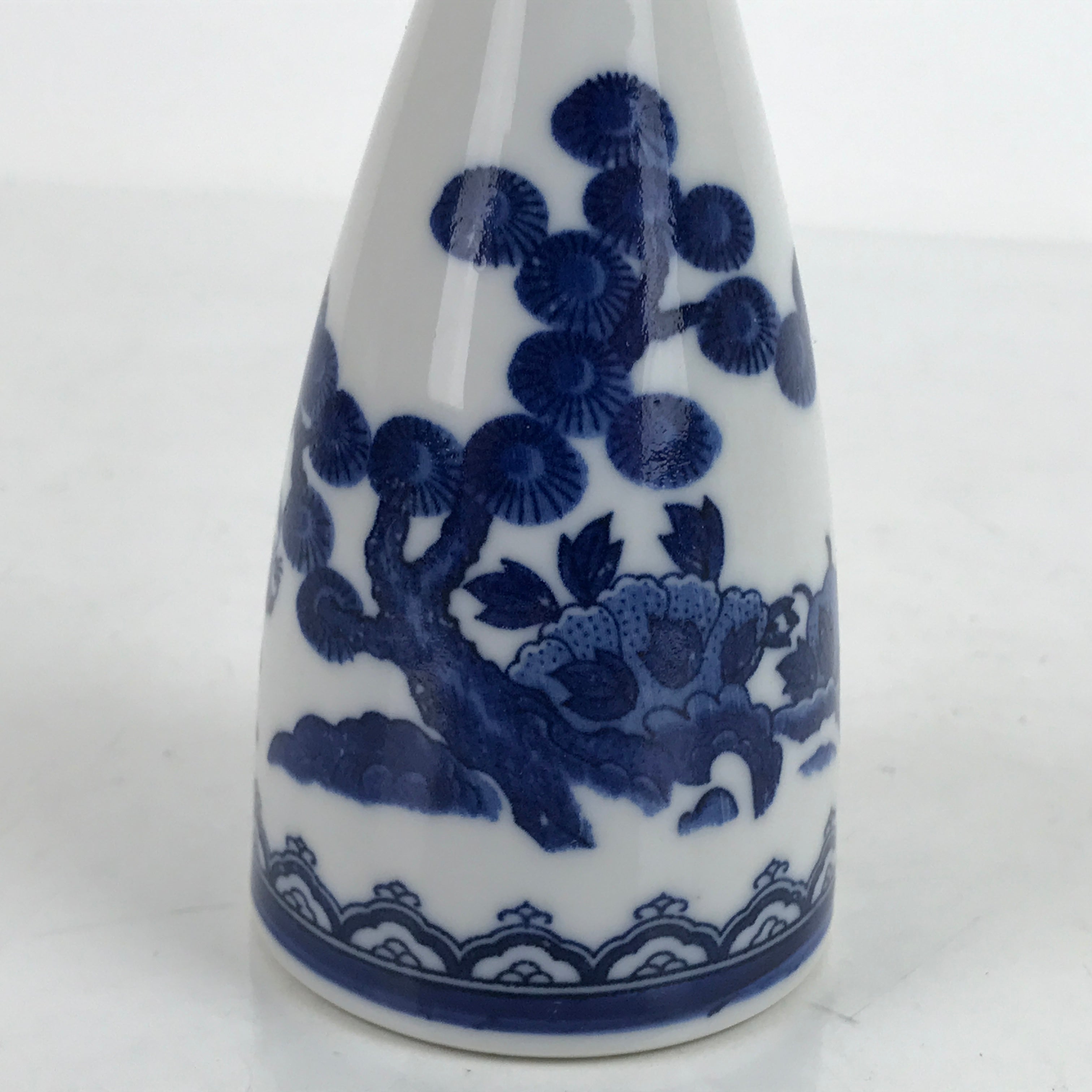 Chinese Porcelain Sake Bottle Tokkuri Vtg Tang Children Playing Blue White TS712