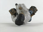 Chinese Porcelain Seated Scholar Mudman 1950's Figurine Statue Book Robe BD919