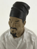 Chinese Porcelain Seated Scholar Mudman 1950's Figurine Statue Book Robe BD919