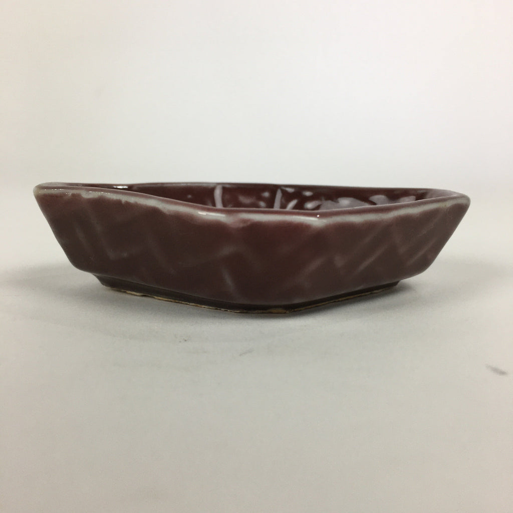 Chinese Porcelain Soy Sauce Dipping Dish Vtg Small Brown Ceramic Shoyuzara PP848