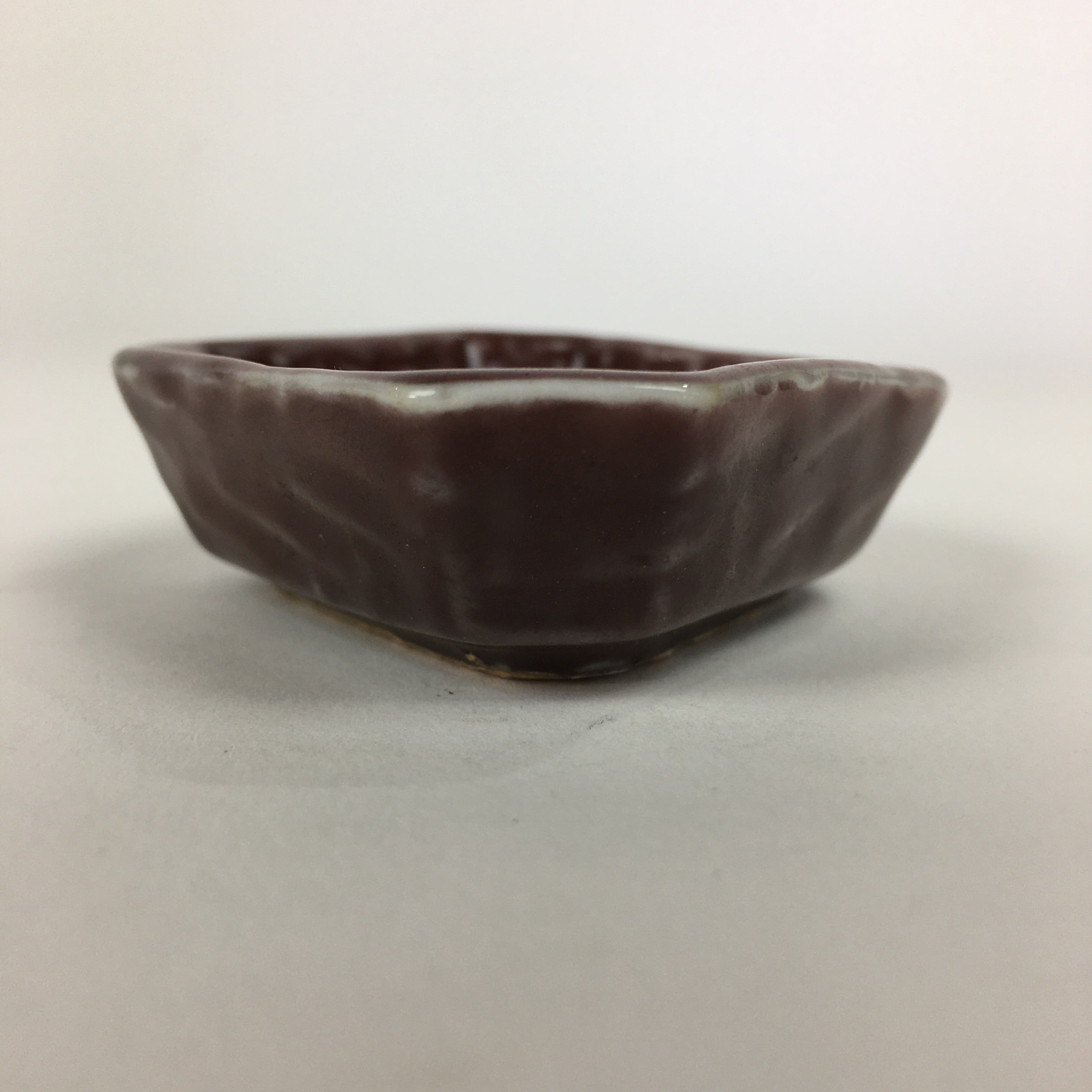 Chinese Porcelain Soy Sauce Dipping Dish Vtg Small Brown Ceramic Shoyuzara PP848