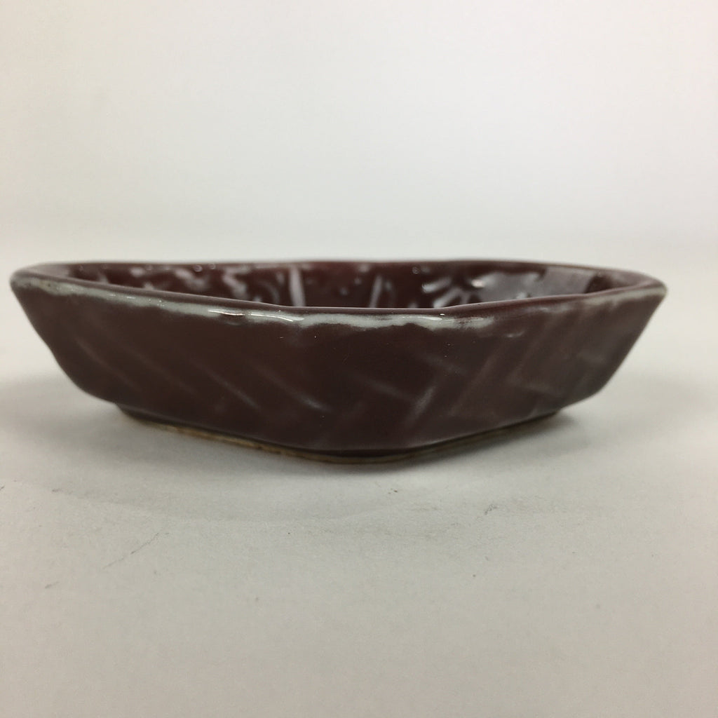 Chinese Porcelain Soy Sauce Dipping Dish Vtg Small Brown Ceramic Shoyuzara PP848