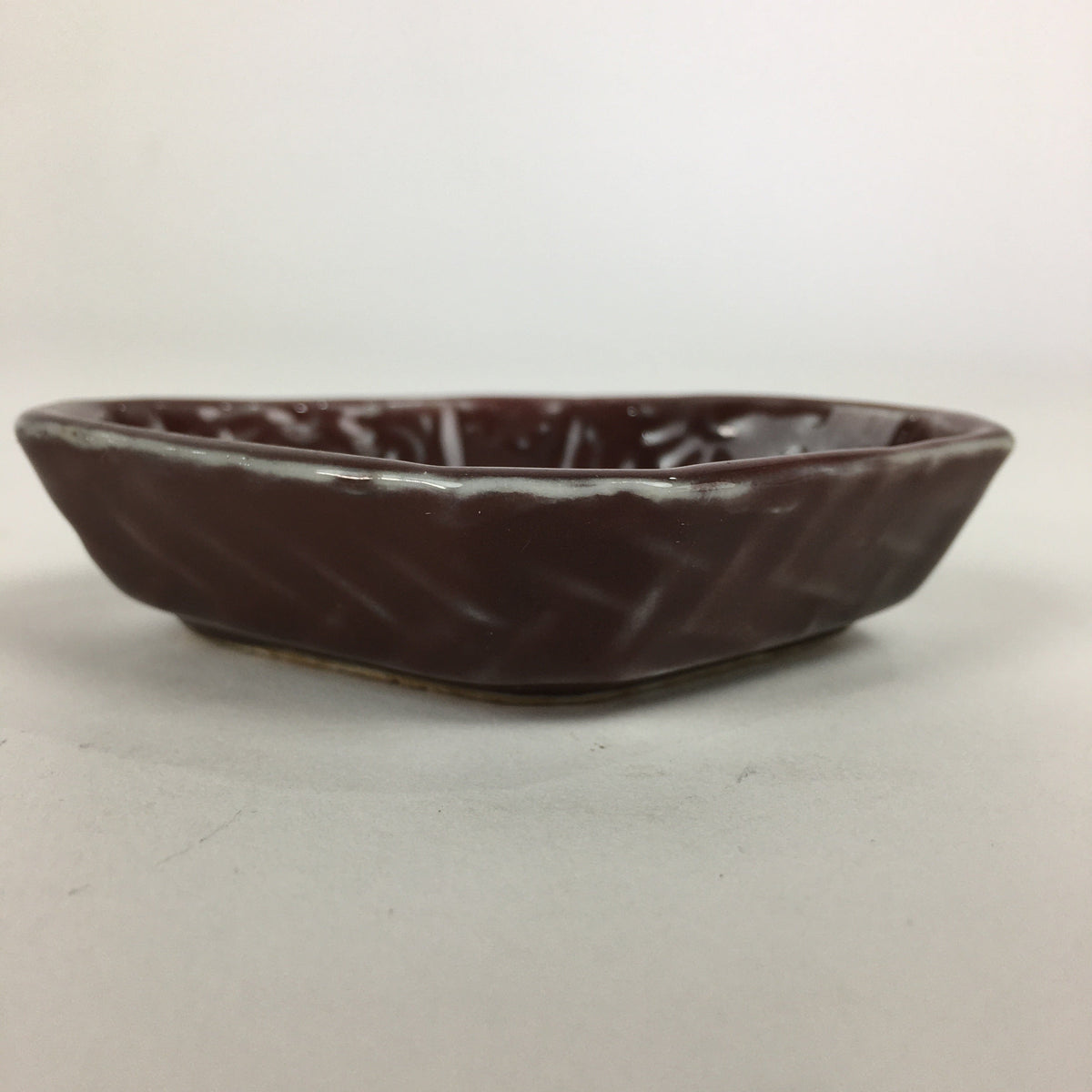 Chinese Porcelain Soy Sauce Dipping Dish Vtg Small Brown Ceramic Shoyuzara PP848