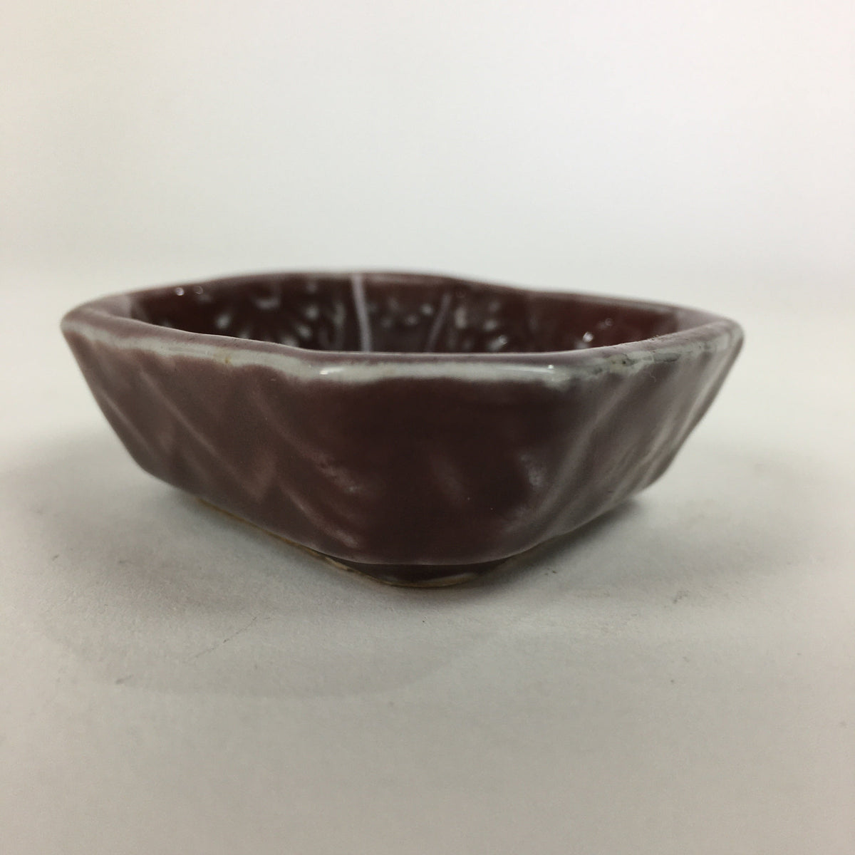 Chinese Porcelain Soy Sauce Dipping Dish Vtg Small Brown Ceramic Shoyuzara PP848