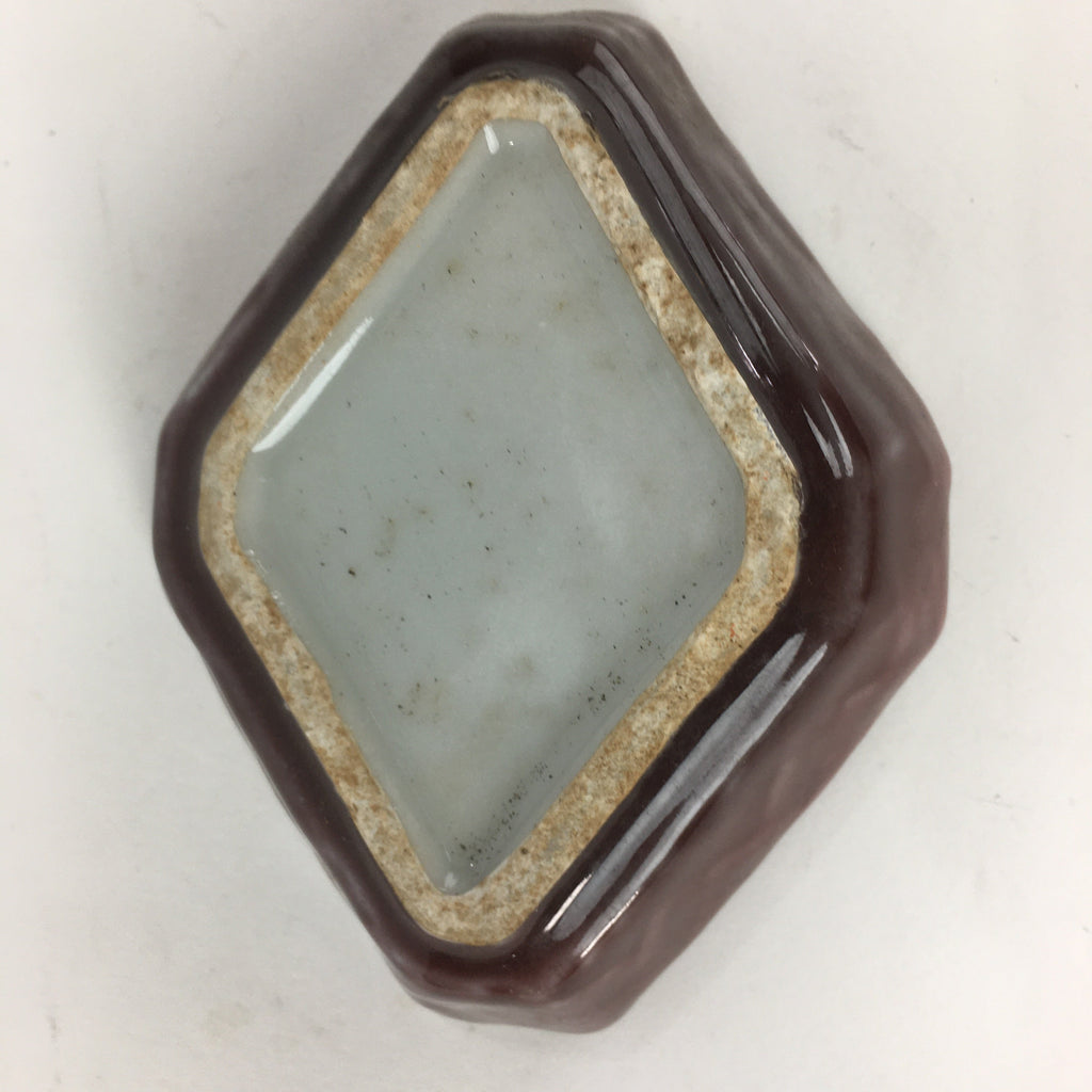 Chinese Porcelain Soy Sauce Dipping Dish Vtg Small Brown Ceramic Shoyuzara PP848