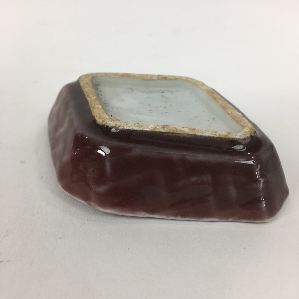 Chinese Porcelain Soy Sauce Dipping Dish Vtg Small Brown Ceramic Shoyuzara PP848