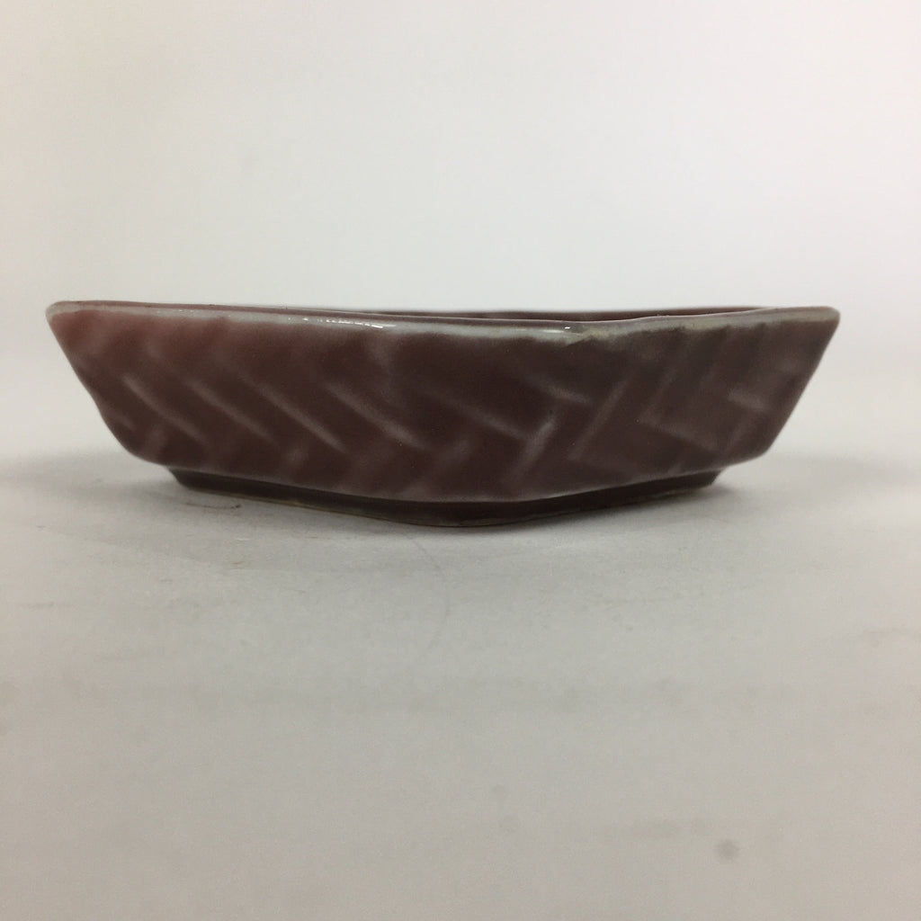 Chinese Porcelain Soy Sauce Dipping Dish Vtg Small Brown Ceramic Shoyuzara PP849